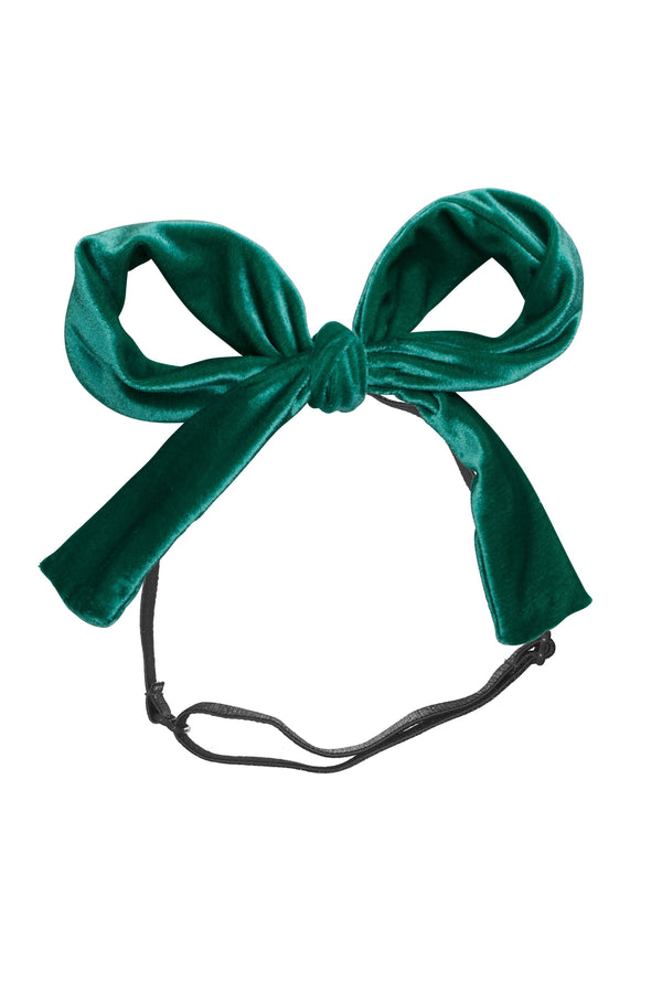 Party Bow Wrap - Jewel Tone Green Velvet - PROJECT 6, modest fashion