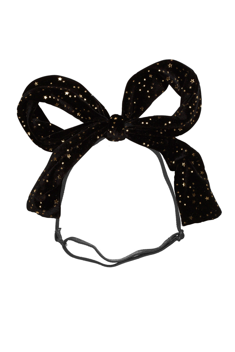 Party Bow Wrap - Black Star Velvet - PROJECT 6, modest fashion