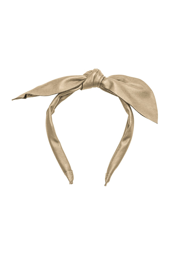 Perfect Leather Pointy Bow Headband - Gold - PROJECT 6, modest fashion