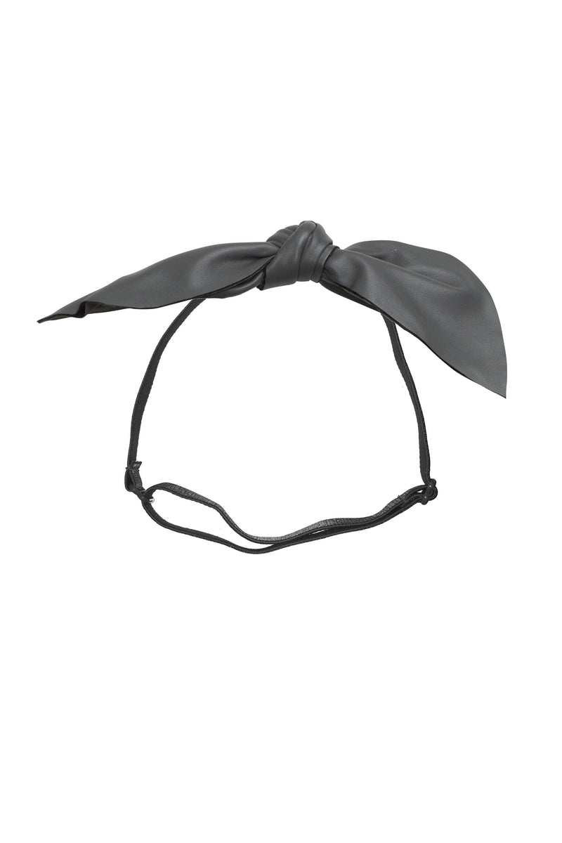 Perfect Leather Pointy Bow Wrap - Grey - PROJECT 6, modest fashion