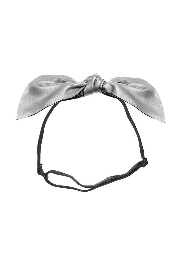 Perfect Leather Pointy Bow Wrap - Silver - PROJECT 6, modest fashion