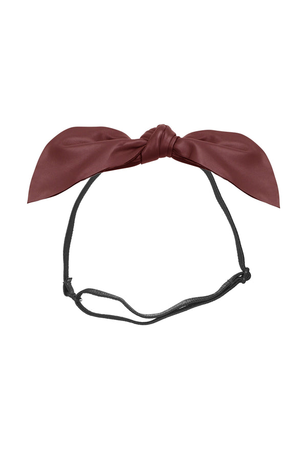 Perfect Leather Pointy Bow Wrap - Burgundy - PROJECT 6, modest fashion