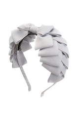 Pleated Ribbon Grosgrain Headband - Shell Grey - PROJECT 6, modest fashion