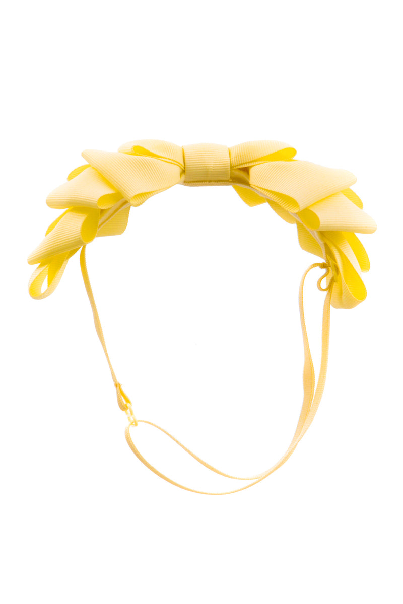 Pleated Ribbon Grosgrain Wrap - Lemon - PROJECT 6, modest fashion