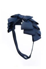 Pleated Ribbon Grosgrain Wrap - Navy - PROJECT 6, modest fashion