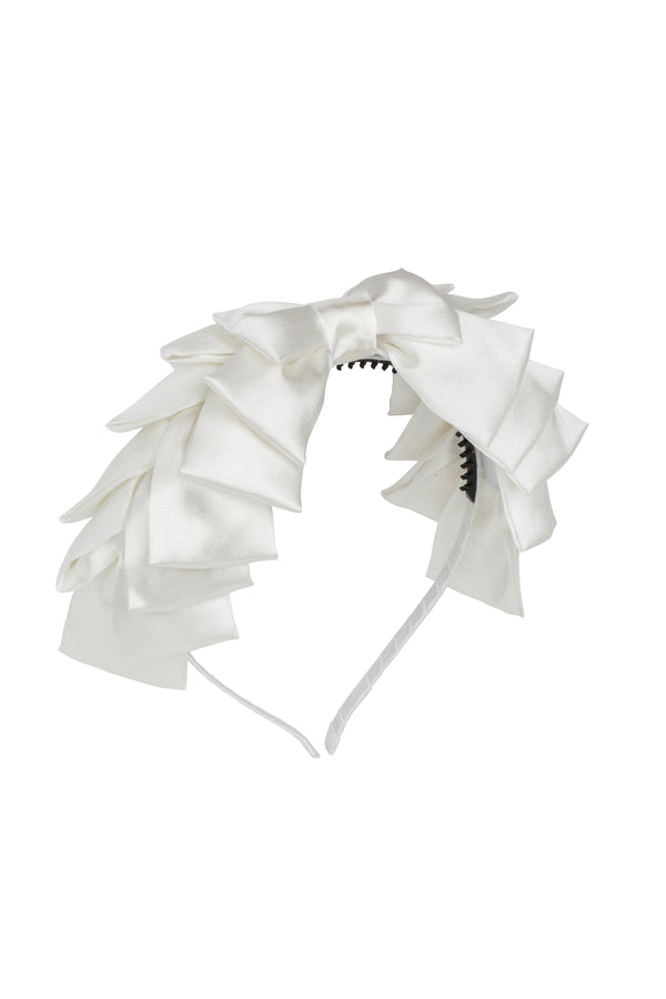 Pleated Ribbon Headband - White - PROJECT 6, modest fashion