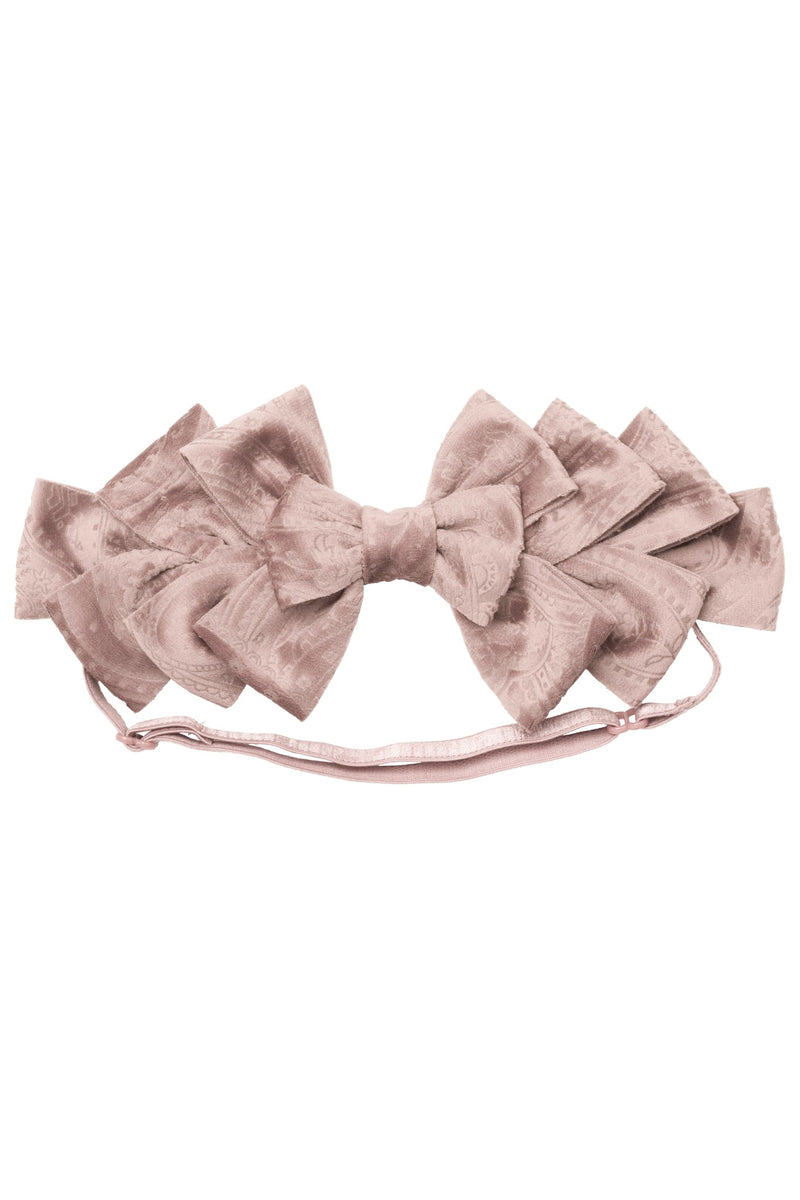 Pleated Ribbon Wrap - Blush Paisley Suede - PROJECT 6, modest fashion
