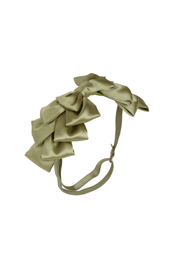 Pleated Ribbon Wrap - Antique Green - PROJECT 6, modest fashion