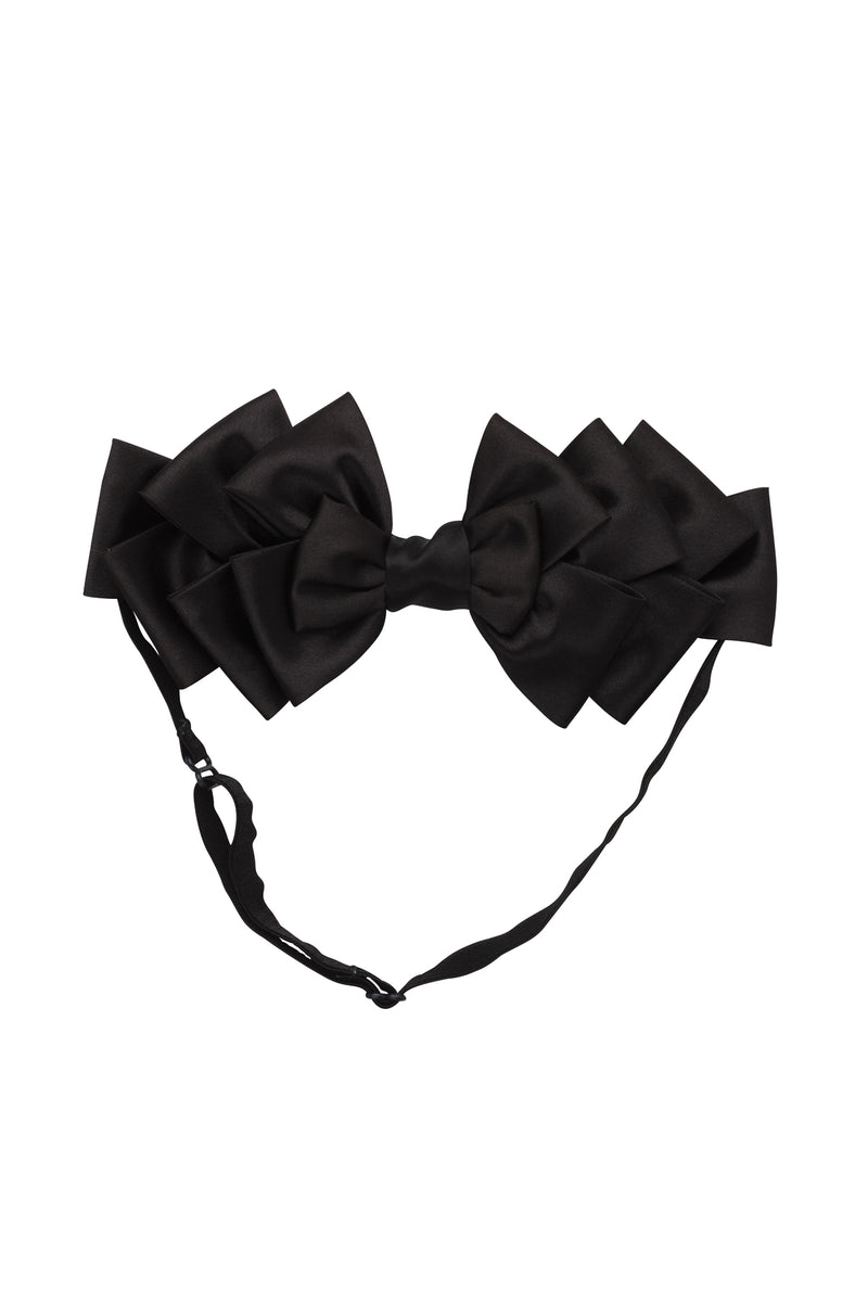 Pleated Ribbon Wrap - Black - PROJECT 6, modest fashion