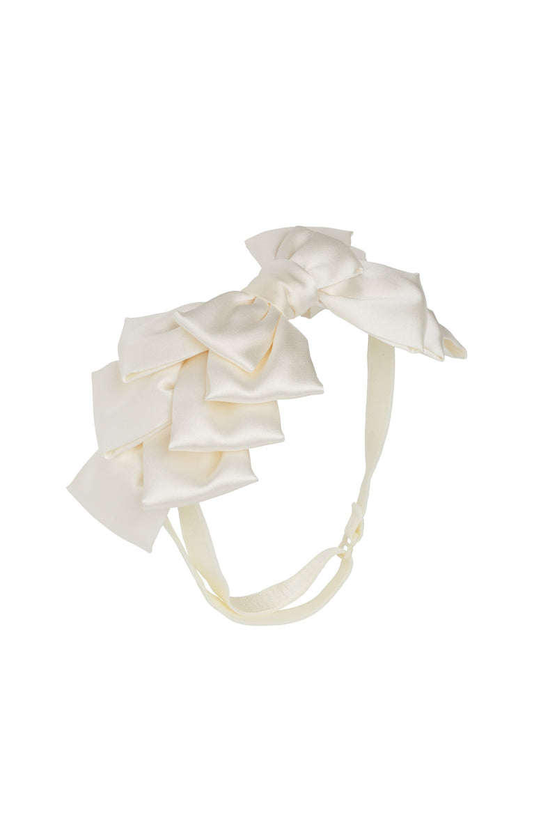Pleated Ribbon Wrap - Dove Ivory - PROJECT 6, modest fashion