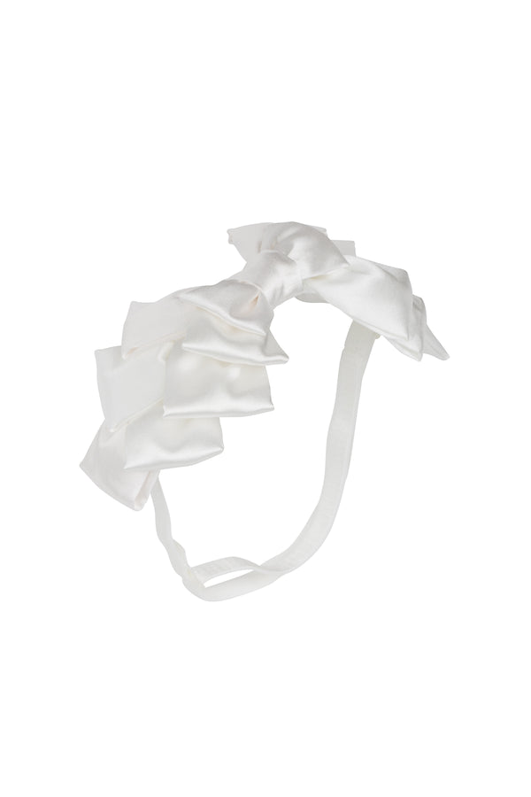 Pleated Ribbon Wrap - White - PROJECT 6, modest fashion