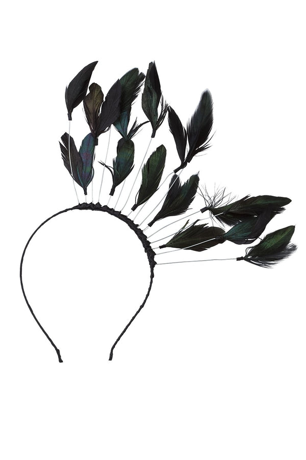 Floating Feathers Headband - Black - PROJECT 6, modest fashion