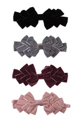 Pleated Ribbon Velvet Wrap - Grey - PROJECT 6, modest fashion