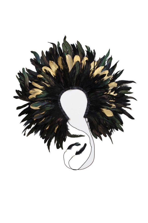 Feather Collar - Black/Gold - PROJECT 6, modest fashion