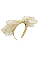Present Bow Headband - Gold/White Mesh - PROJECT 6, modest fashion