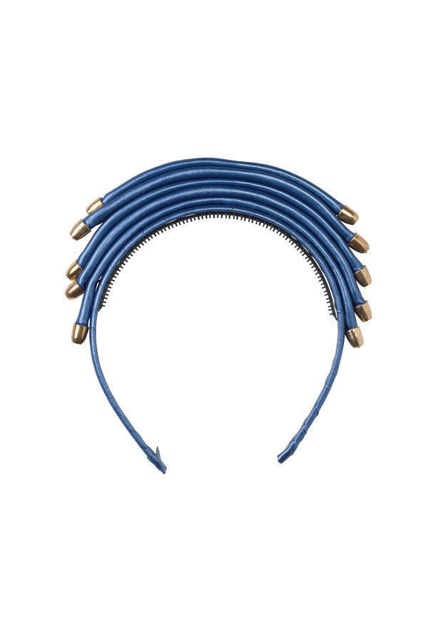 Rainbow Leather Headband - Metallic Blue - PROJECT 6, modest fashion