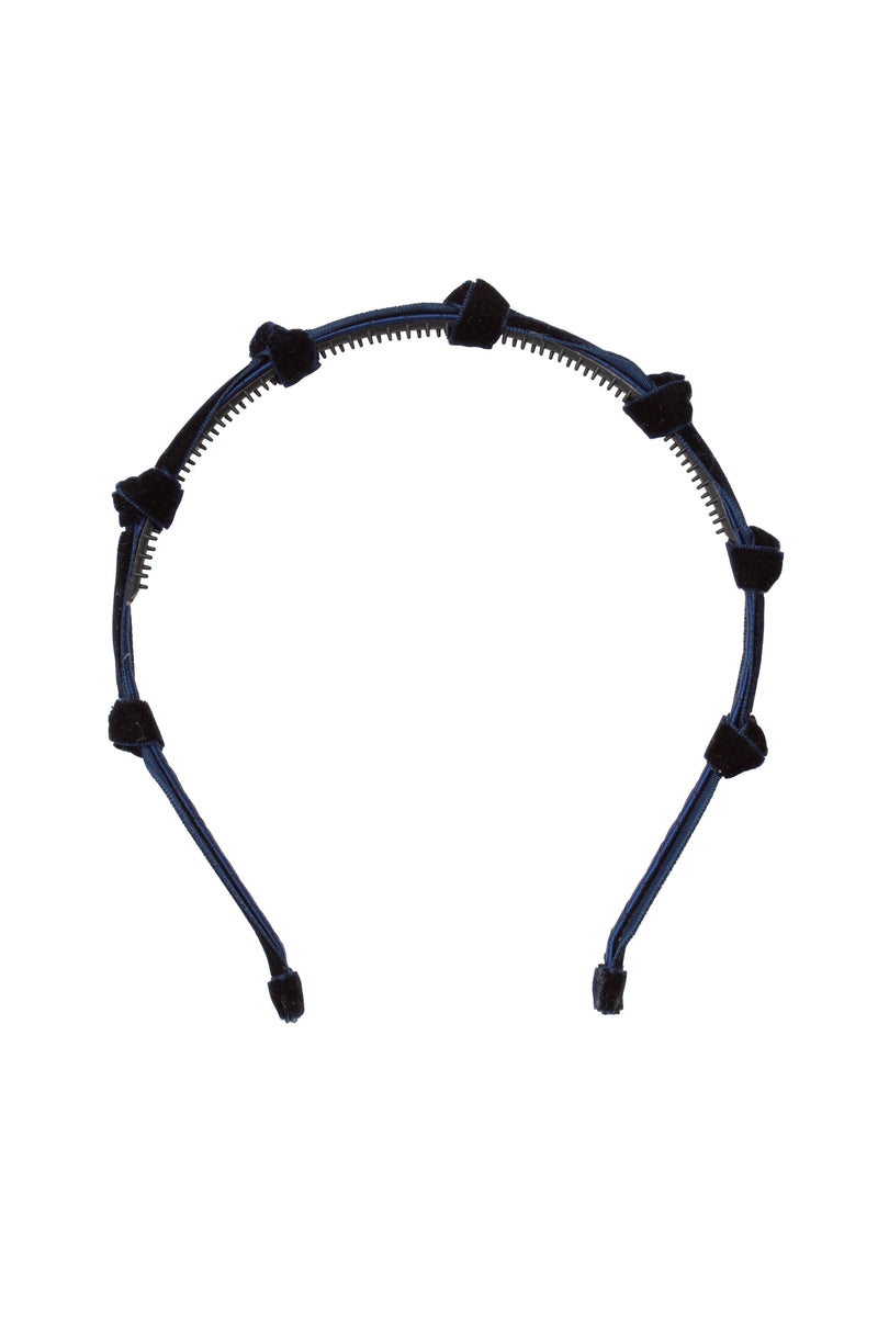 Rosebud Headband - Navy Velvet - PROJECT 6, modest fashion