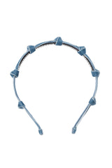 Rosebud Headband - Blue Denim Velvet - PROJECT 6, modest fashion