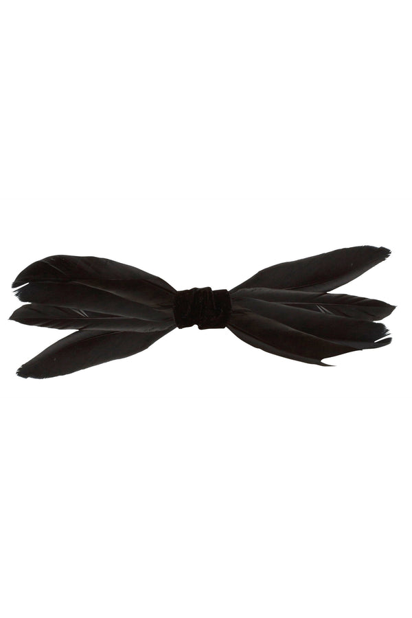 Skinny Feather Bowtie/Clip - Black - PROJECT 6, modest fashion