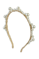 Triple Cluster Pearl Headband - Gold/Ivory - PROJECT 6, modest fashion