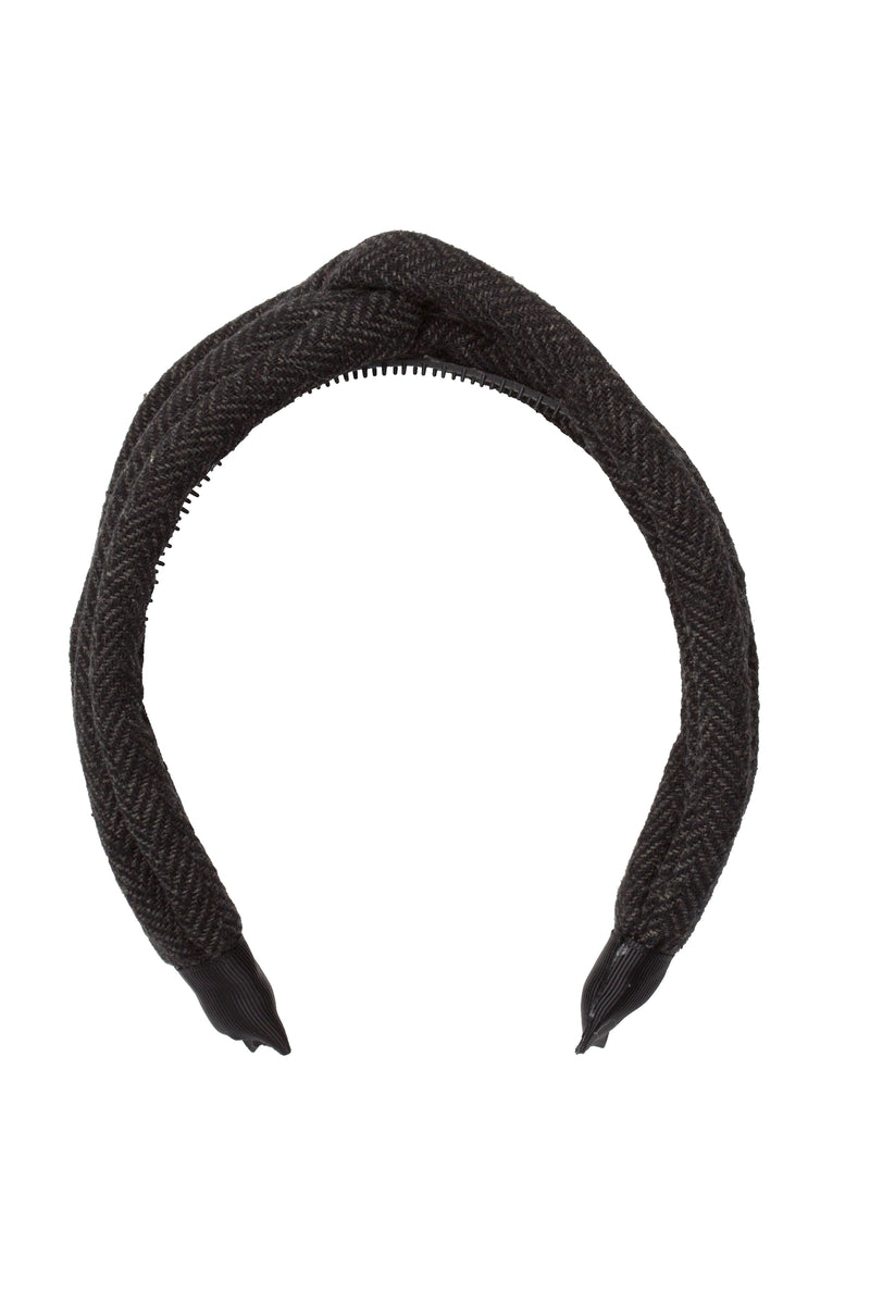 Tubular Herringbone Headband - Charcoal - PROJECT 6, modest fashion