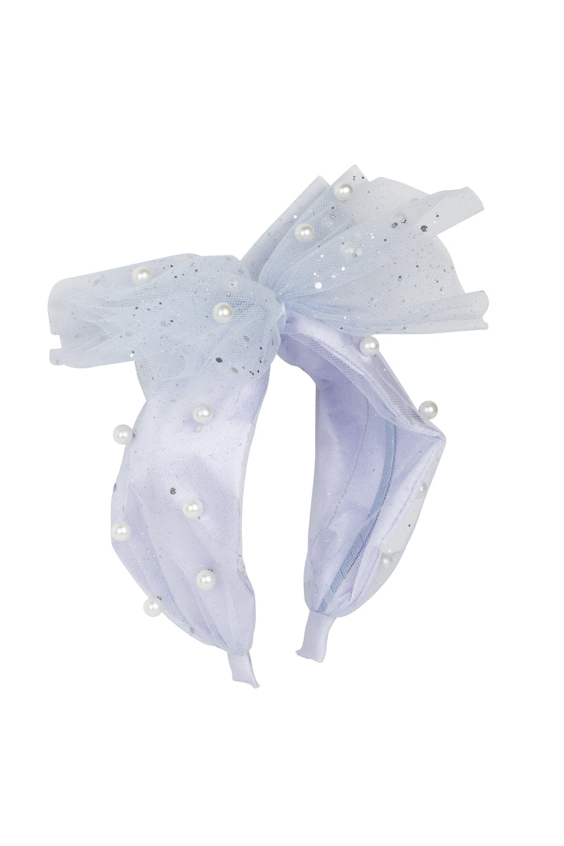 Tulle Pearl Headband - Grey Lilac - PROJECT 6, modest fashion