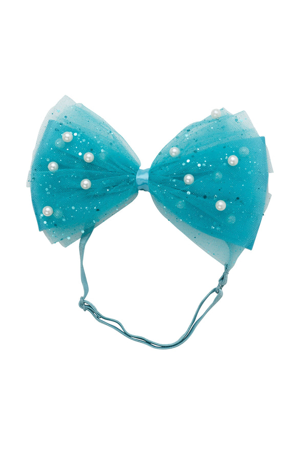 Tulle Pearl Clip/Wrap - Turquoise - PROJECT 6, modest fashion
