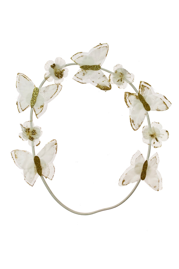 Butterfly Hair Wrap Wreath - White - PROJECT 6, modest fashion